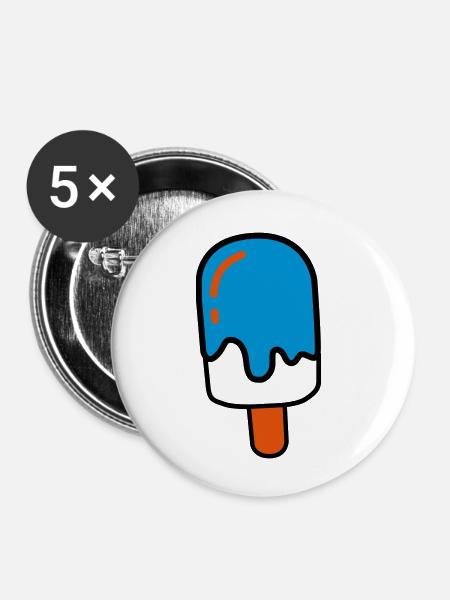 Eis am Stil - Buttons klein 25 mm (5er Pack) - Weiß