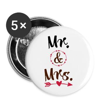 wedding - Buttons small 1''/25 mm (5-pack) - white - Front