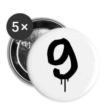 Graffiti : 9 - Lot de 5 petits badges (25 mm) - blanc - Devant