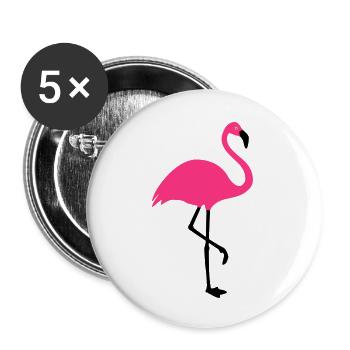 Flamingo summer sun beach - Buttons small 1''/25 mm (5-pack) - white - Front