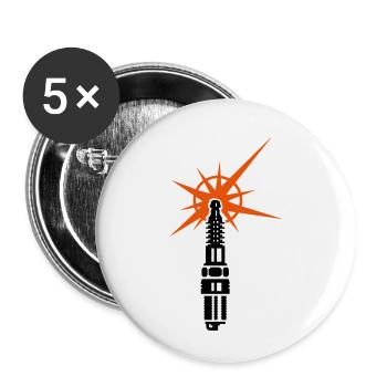 Zündkerze / spark plug (b, 2c) - Buttons klein 25 mm (5er Pack) - Weiß - Vorne