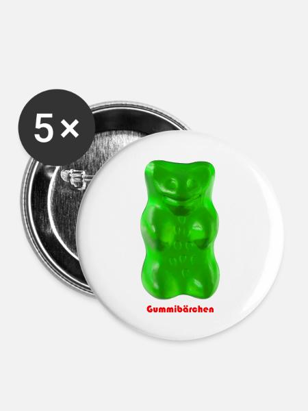 Gummibärchen - Buttons klein 25 mm (5er Pack) - Weiß