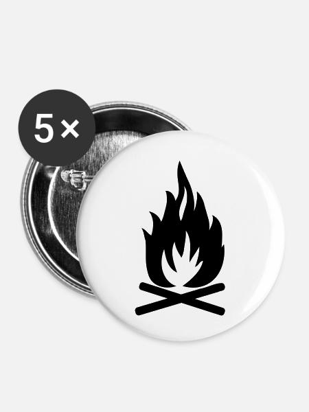 Lagerfeuer - Buttons klein 25 mm (5er Pack) - Weiß