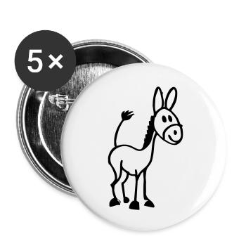 Petit âne - Lot de 5 petits badges (25 mm) - blanc - Devant