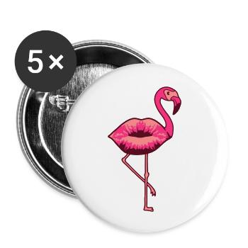baiser la bouche fille fille femme femelle baiser flam - Lot de 5 petits badges (25 mm) - blanc - Devant