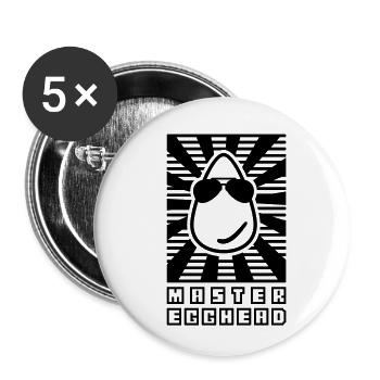 masteregghead (1c) - Lot de 5 petits badges (25 mm) - blanc - Devant