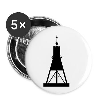 Cuxhaven Kugelbake - Buttons klein 25 mm (5er Pack) - Weiß - Vorne