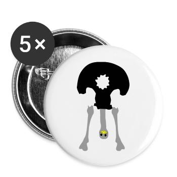 strauss_kopf_unten - Buttons small 1''/25 mm (5-pack) - white - Front