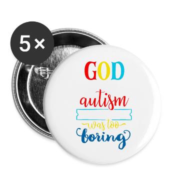 Autismus Geschenk Asperger Eltern Awareness Stärke - Buttons klein 25 mm (5er Pack) - Weiß - Vorne