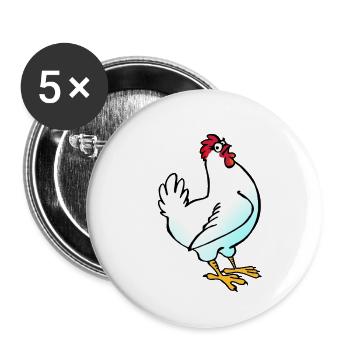 Hen - Buttons small 1''/25 mm (5-pack) - white - Front