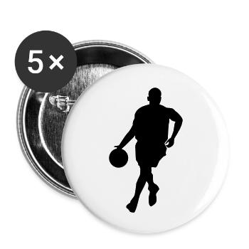 Basketball - Buttons small 1''/25 mm (5-pack) - white - Front