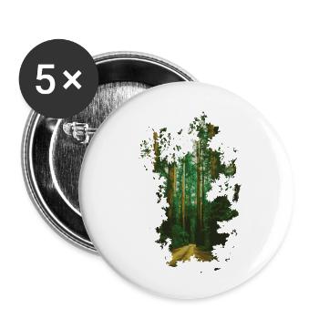 Wald - Buttons klein 25 mm (5er Pack) - Weiß - Vorne