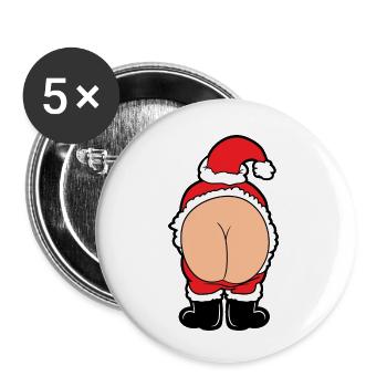 Drôle de motif de Noël - Lot de 5 petits badges (25 mm) - blanc - Devant