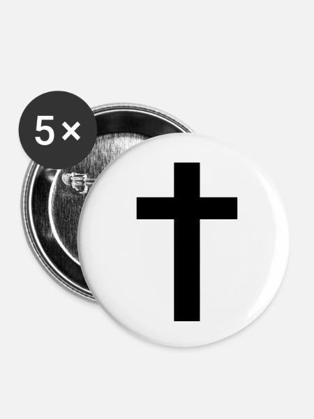 Kreuz - Buttons klein 25 mm (5er Pack) - Weiß