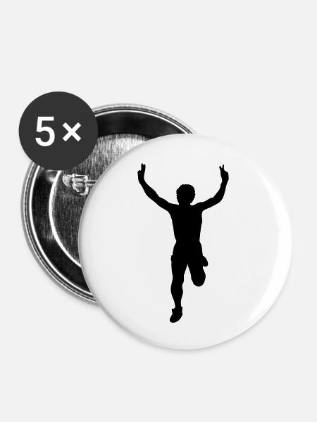 Läufer - Buttons klein 25 mm (5er Pack) - Weiß