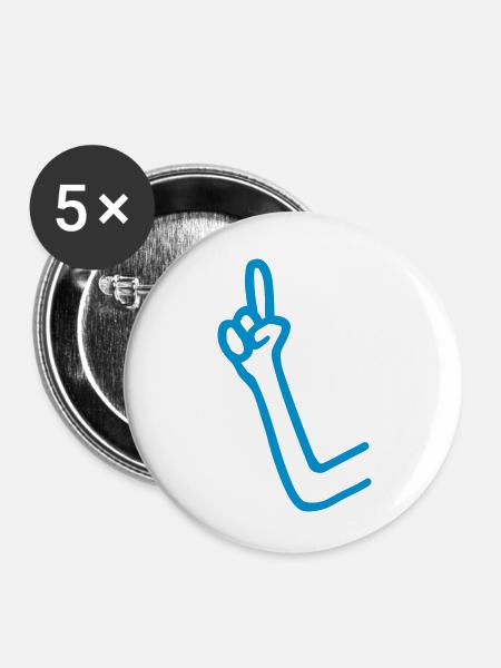 Brainy Explain Hand - Buttons klein 25 mm (5er Pack) - Weiß
