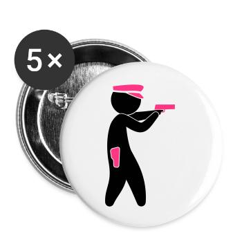 Police (2c)++2013 - Lot de 5 petits badges (25 mm) - blanc - Devant