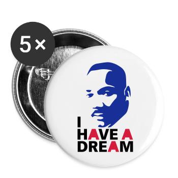MARTIN LUTHER KING - Buttons klein 25 mm (5er Pack) - Weiß - Vorne