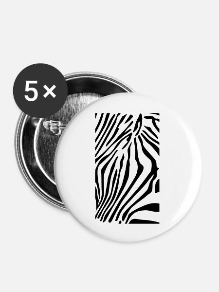 Zebra - Buttons small 1''/25 mm (5-pack) - white