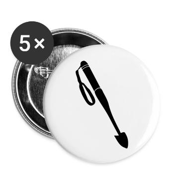 bêche pour l'excavation de la truffe_v1 - Lot de 5 petits badges (25 mm) - blanc - Devant