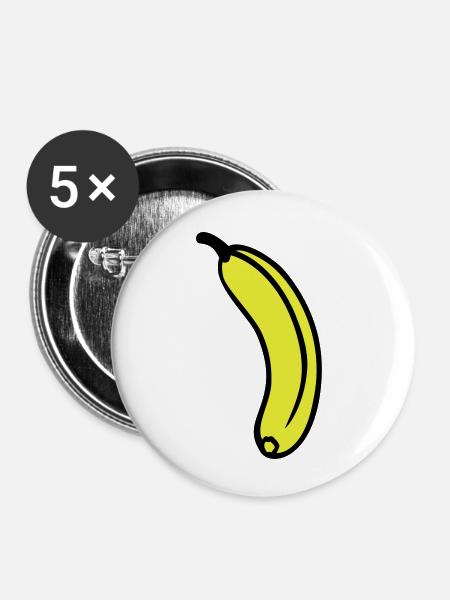 Banana - Buttons klein 25 mm (5er Pack) - Weiß