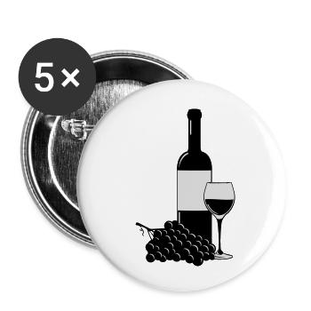 Wein - Buttons klein 25 mm (5er Pack) - Weiß - Vorne