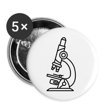 forscher mikroskop wissenschaftler forschen linse - Buttons klein 25 mm (5er Pack) - Weiß - Vorne