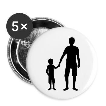 child team father dad and son father's day dad family - Buttons small 1''/25 mm (5-pack) - white - Front