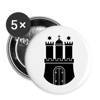castle hambourg - Buttons small 1''/25 mm (5-pack) - white - Front