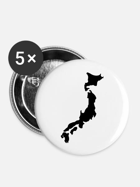 japan - Buttons klein 25 mm (5er Pack) - Weiß