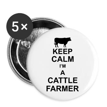keep calm im a cattle farmer kg10 - Lot de 5 petits badges (25 mm) - blanc - Devant
