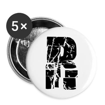 R Buchstabe - Buttons klein 25 mm (5er Pack) - Weiß - Vorne
