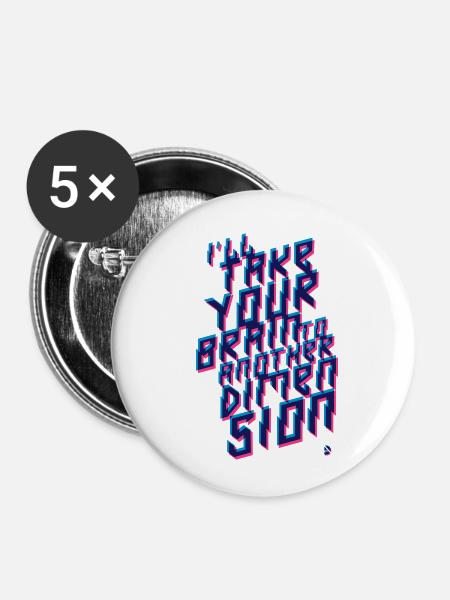 AD Out of space - Buttons klein 25 mm (5er Pack) - Weiß