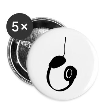 Kopfhörer - Buttons klein 25 mm (5er Pack) - Weiß - Vorne