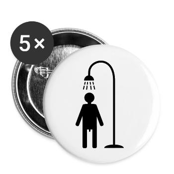 duschen hygiene lebensstil - Buttons klein 25 mm (5er Pack) - Weiß - Vorne