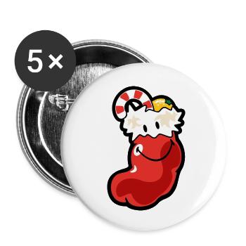 Smiley Christmas Stocking - Buttons small 1''/25 mm (5-pack) - white - Front