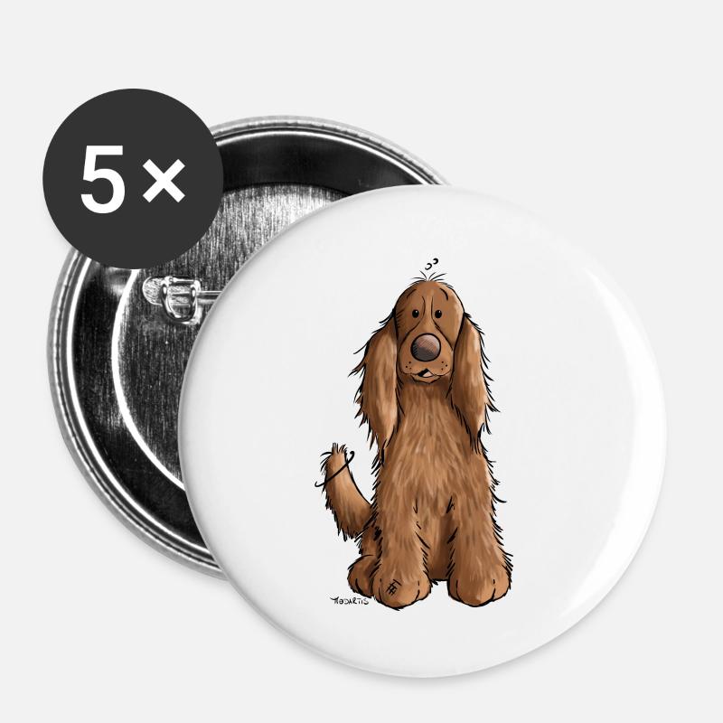 Cocker Spaniel mach Sitz - Buttons klein 25 mm (5er Pack) - Weiß