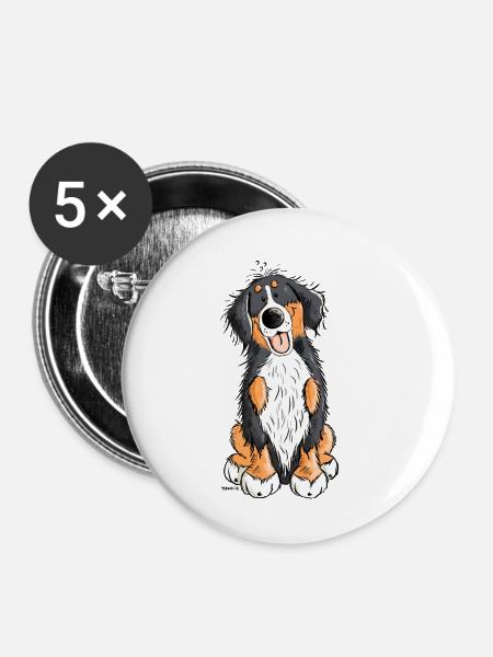 Berner Sennenhund mach Platz - Buttons klein 25 mm (5er Pack) - Weiß