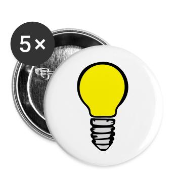 Light bulb (3 colors) - Buttons small 1''/25 mm (5-pack) - white - Front