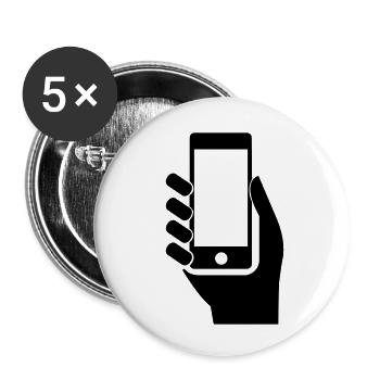 mobil_phone_01 - Buttons small 1''/25 mm (5-pack) - white - Front
