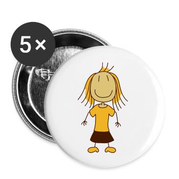 nice little happy girl - Buttons small 1''/25 mm (5-pack) - white - Front