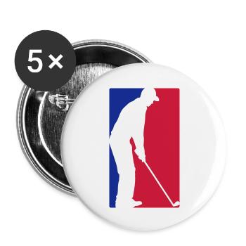 Red blue golf - Buttons small 1''/25 mm (5-pack) - white - Front