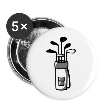 Golf Tasche Design - Buttons klein 25 mm (5er Pack) - Weiß - Vorne