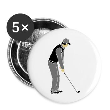 Golf spielen Clipart - Buttons klein 25 mm (5er Pack) - Weiß - Vorne