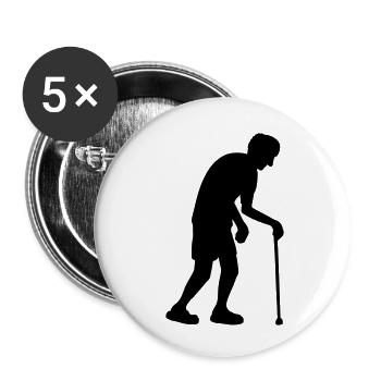 Silhouette of grandfather - Buttons small 1''/25 mm (5-pack) - white - Front