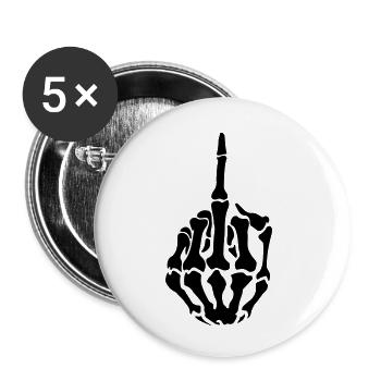 hand middlefinger - Buttons klein 25 mm (5er Pack) - Weiß - Vorne