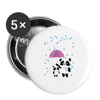 Beste große Schwester Panda Geschwister Mädchen - Buttons klein 25 mm (5er Pack) - Weiß - Vorne