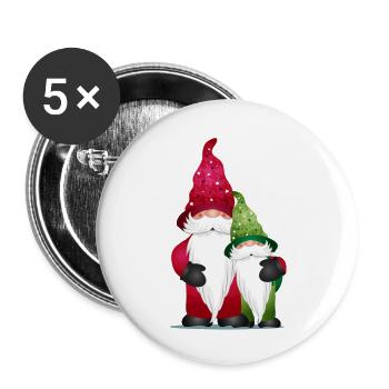 little cute imp friends for christmas - Buttons small 1''/25 mm (5-pack) - white - Front
