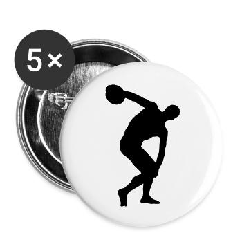 Lancer de disque - Lot de 5 petits badges (25 mm) - blanc - Devant
