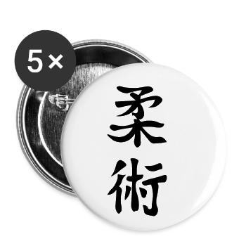 Ju Jutsu Kanji T-Shirt - Buttons small 1''/25 mm (5-pack) - white - Front